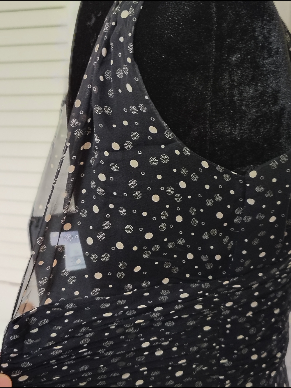 White House Black Market Black Polka Dot Silk Midi Dress Size 2 – Like New - Picture 13 of 16